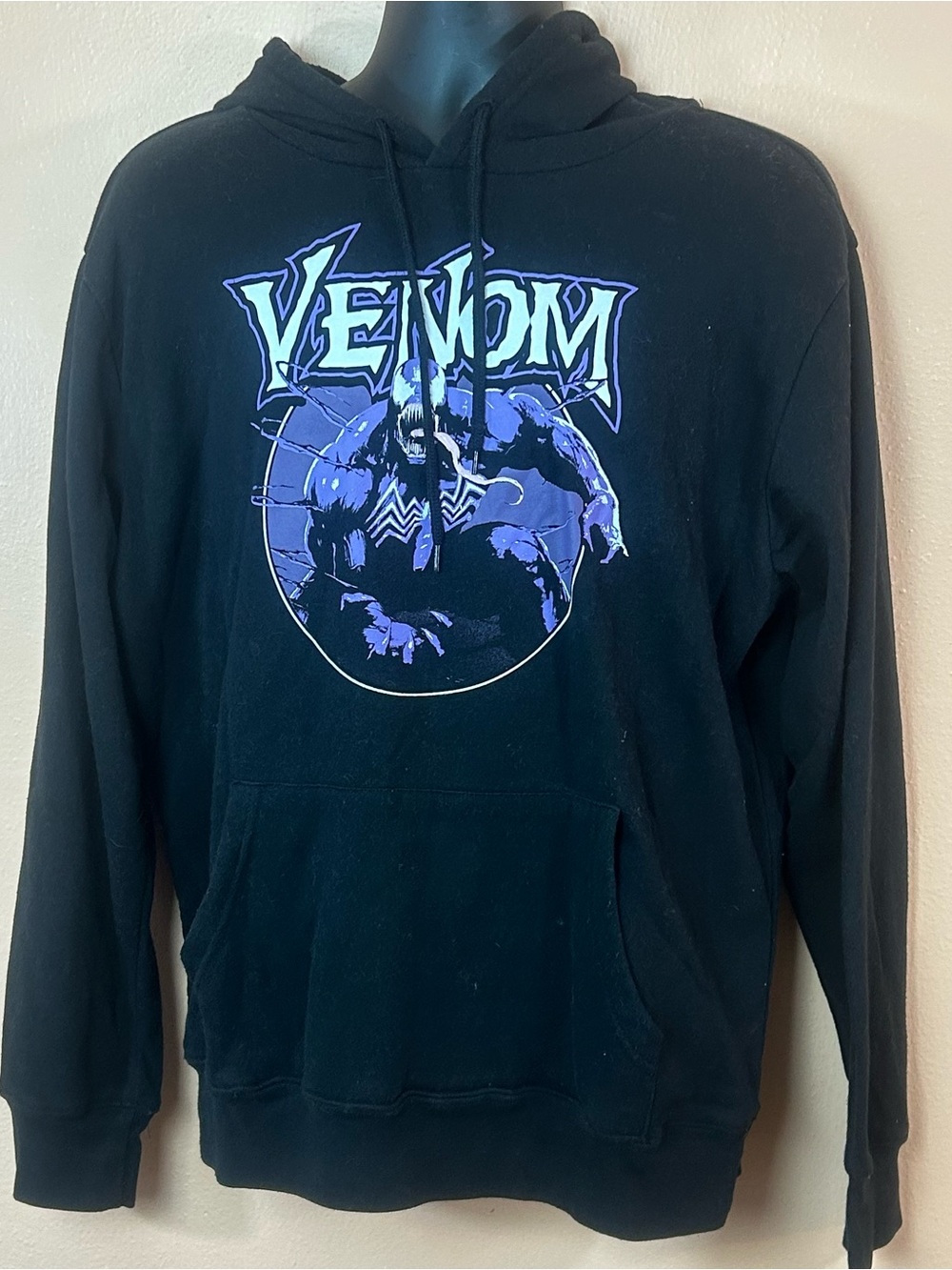 Marvel Spiderman Venon Black Hooded Sweatshirt Hoodie Men L